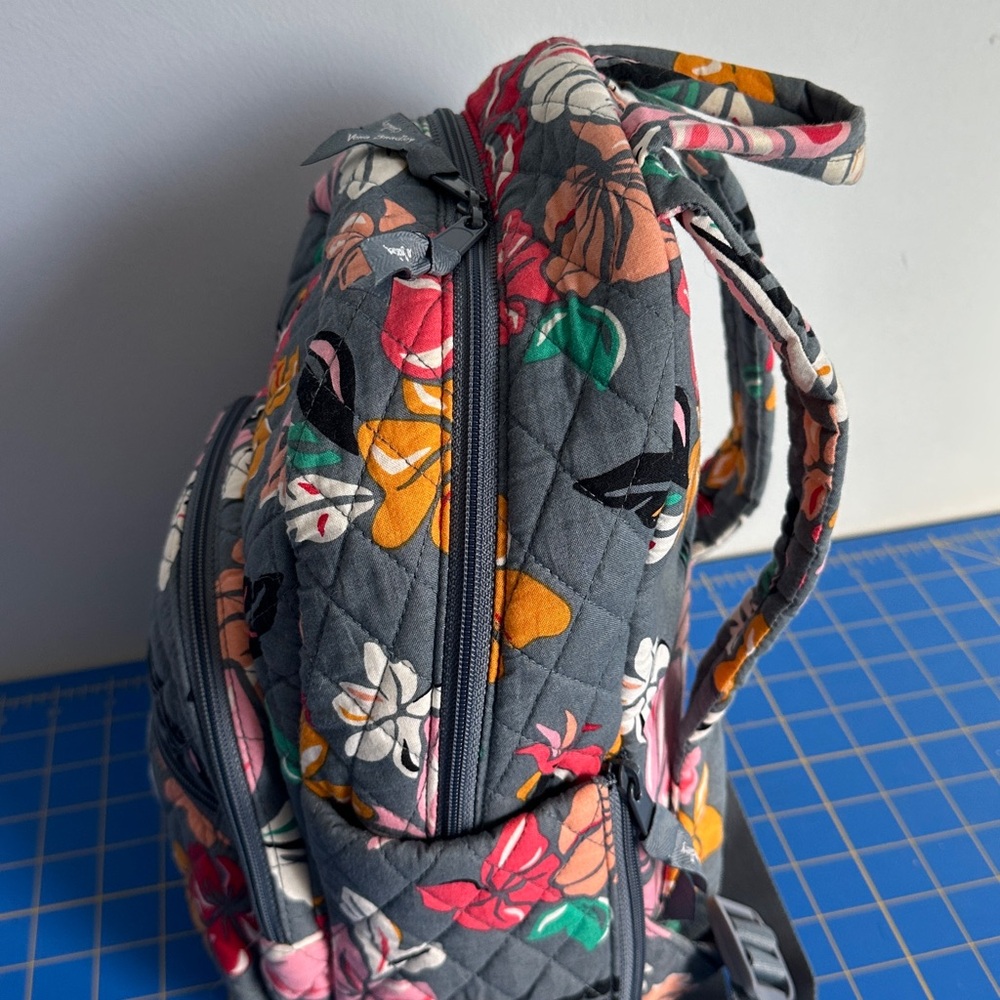 Vera Bradley Coastal Paradise Floral Quilted Backpack Purse - Picture 3 of 7